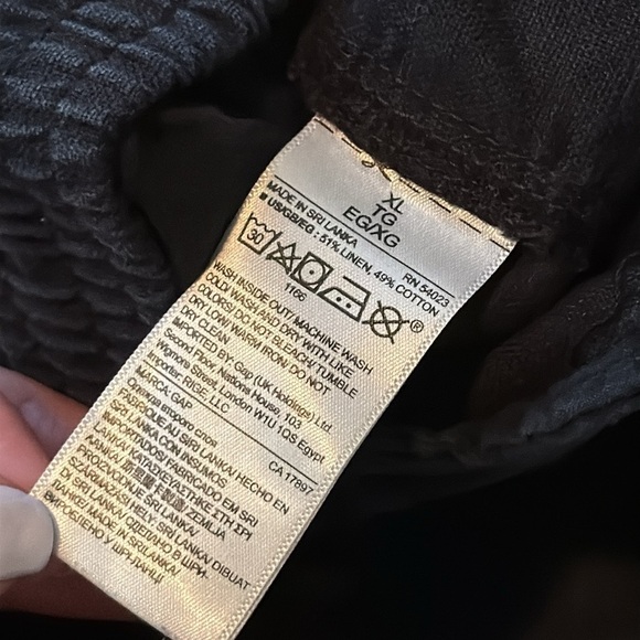 GAP Pull On Utility Linen Cotton Blend Drawstring Shorts in Black Size XL - Picture 5 of 5